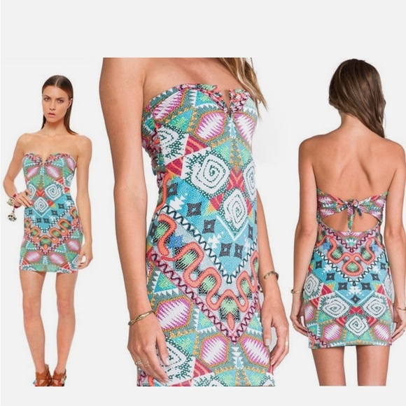 Mara Hoffman Swim V-Wire Mini Dress Strapless Tie Back Cover-Up Astrodreamer S - Picture 12 of 16